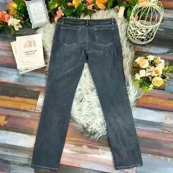 PrAna Kayla Organic Cotton Gray Skinny Jeans with White Seam, 12/31 - Picture 6 of 7